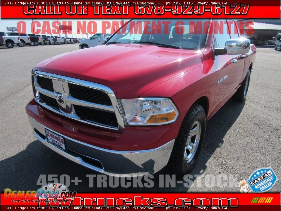 2012 Dodge Ram 1500 ST Quad Cab Flame Red / Dark Slate Gray/Medium Graystone Photo #1