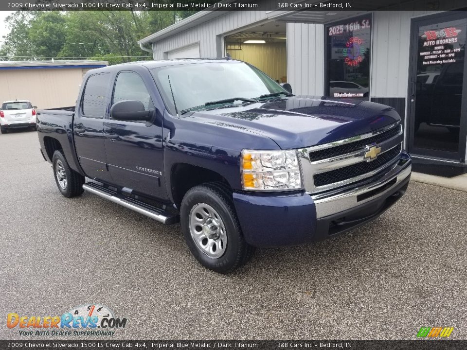 2009 Chevrolet Silverado 1500 LS Crew Cab 4x4 Imperial Blue Metallic / Dark Titanium Photo #10