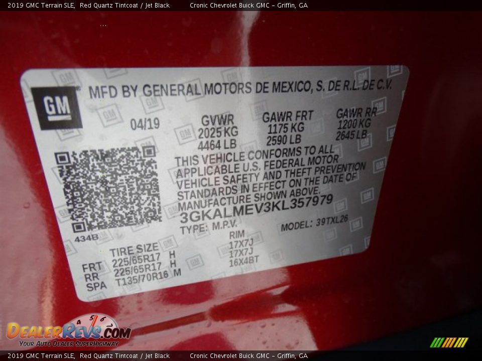 2019 GMC Terrain SLE Red Quartz Tintcoat / Jet Black Photo #27