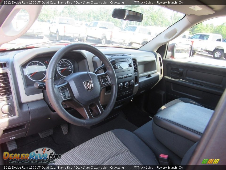 2012 Dodge Ram 1500 ST Quad Cab Flame Red / Dark Slate Gray/Medium Graystone Photo #16