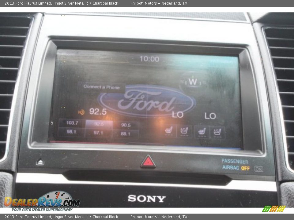 2013 Ford Taurus Limited Ingot Silver Metallic / Charcoal Black Photo #13