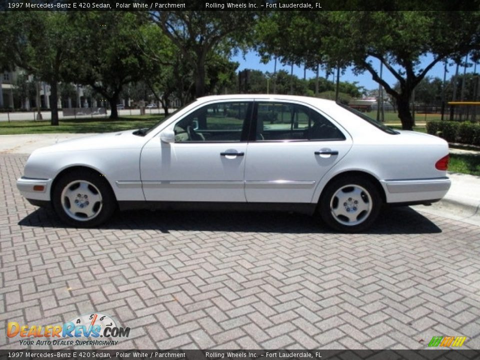 1997 Mercedes-Benz E 420 Sedan Polar White / Parchment Photo #3