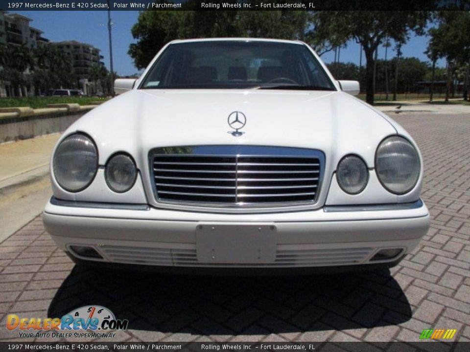 1997 Mercedes-Benz E 420 Sedan Polar White / Parchment Photo #15