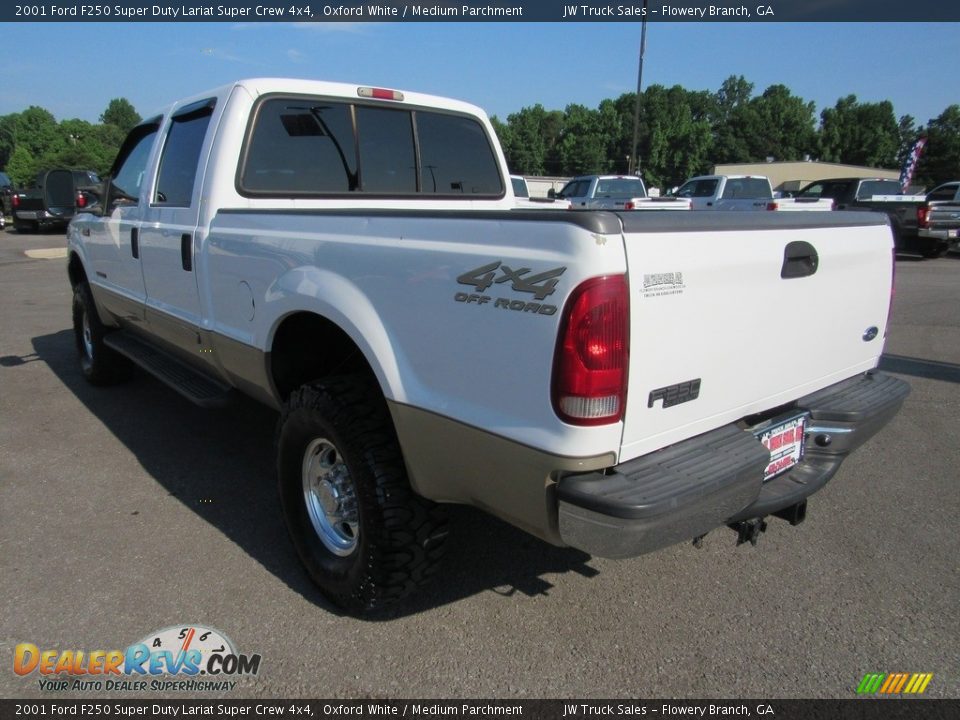 2001 Ford F250 Super Duty Lariat Super Crew 4x4 Oxford White / Medium Parchment Photo #3