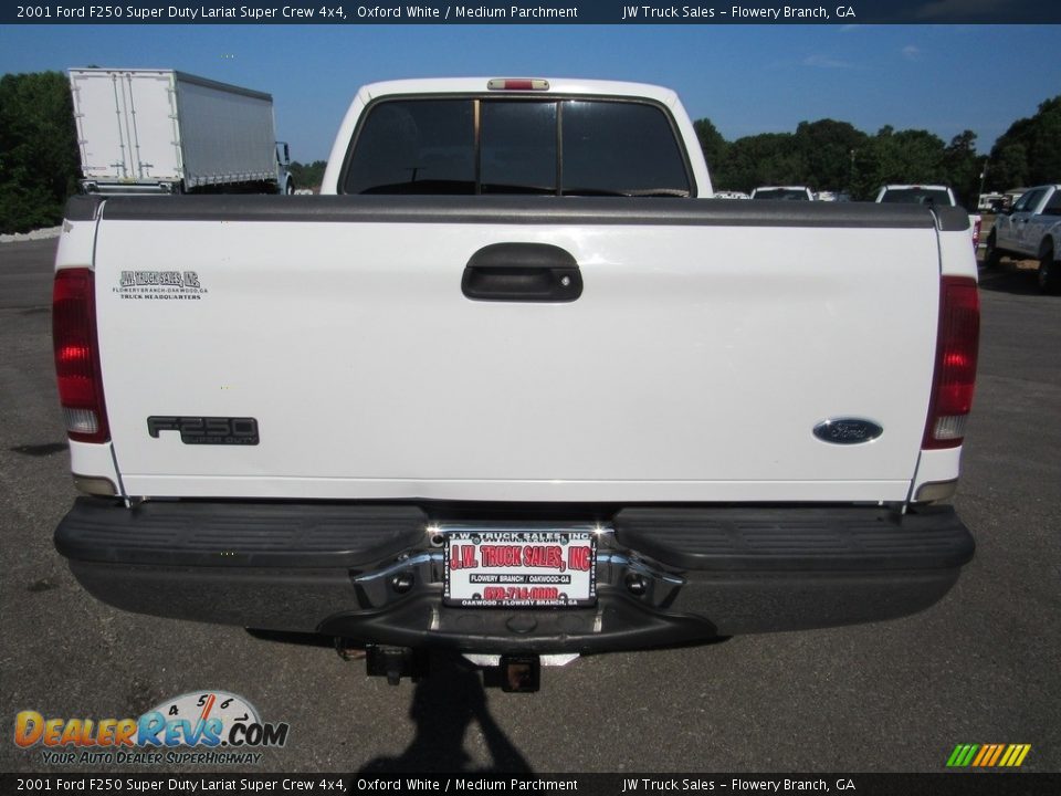 2001 Ford F250 Super Duty Lariat Super Crew 4x4 Oxford White / Medium Parchment Photo #4