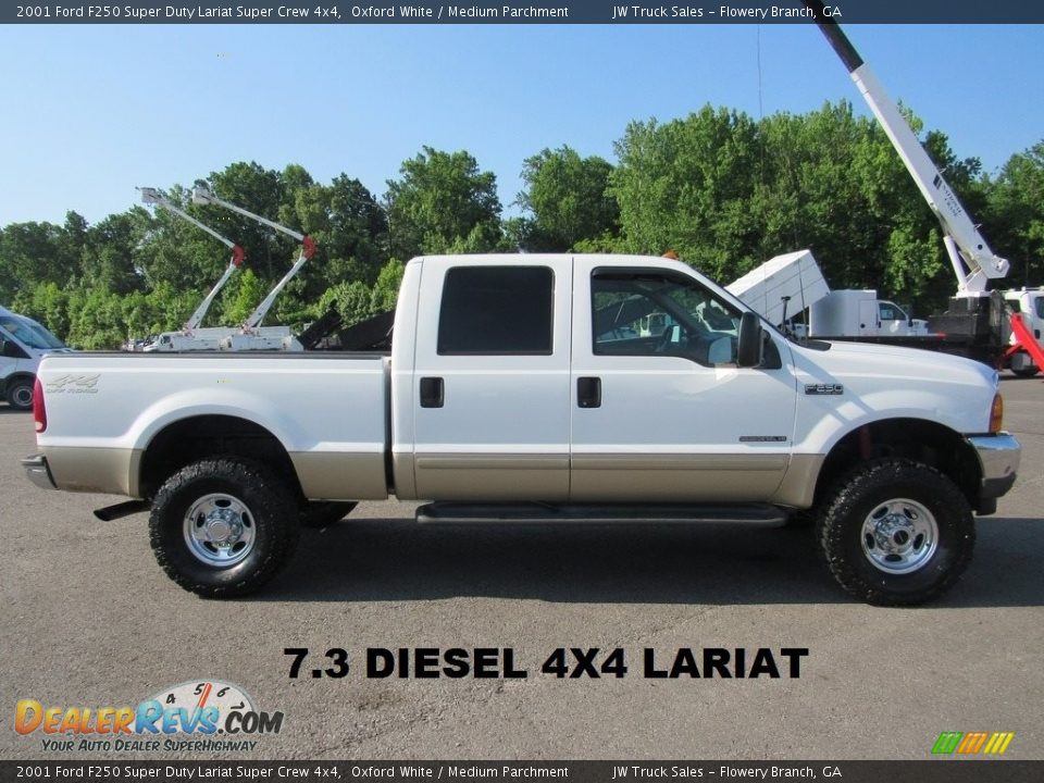 2001 Ford F250 Super Duty Lariat Super Crew 4x4 Oxford White / Medium Parchment Photo #6