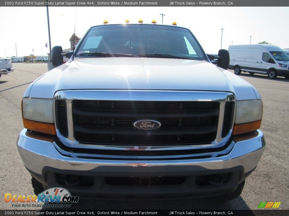 2001 Ford F250 Super Duty Lariat Super Crew 4x4 Oxford White / Medium Parchment Photo #8