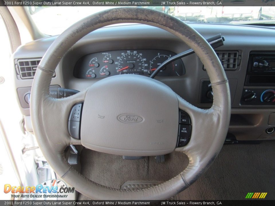 2001 Ford F250 Super Duty Lariat Super Crew 4x4 Oxford White / Medium Parchment Photo #19