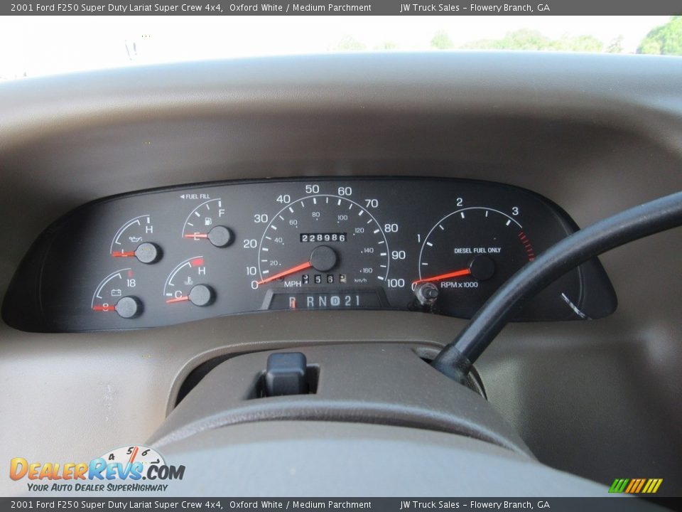 2001 Ford F250 Super Duty Lariat Super Crew 4x4 Oxford White / Medium Parchment Photo #21