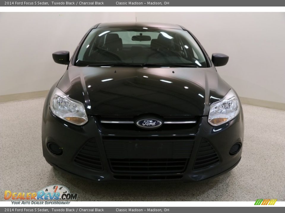 2014 Ford Focus S Sedan Tuxedo Black / Charcoal Black Photo #2