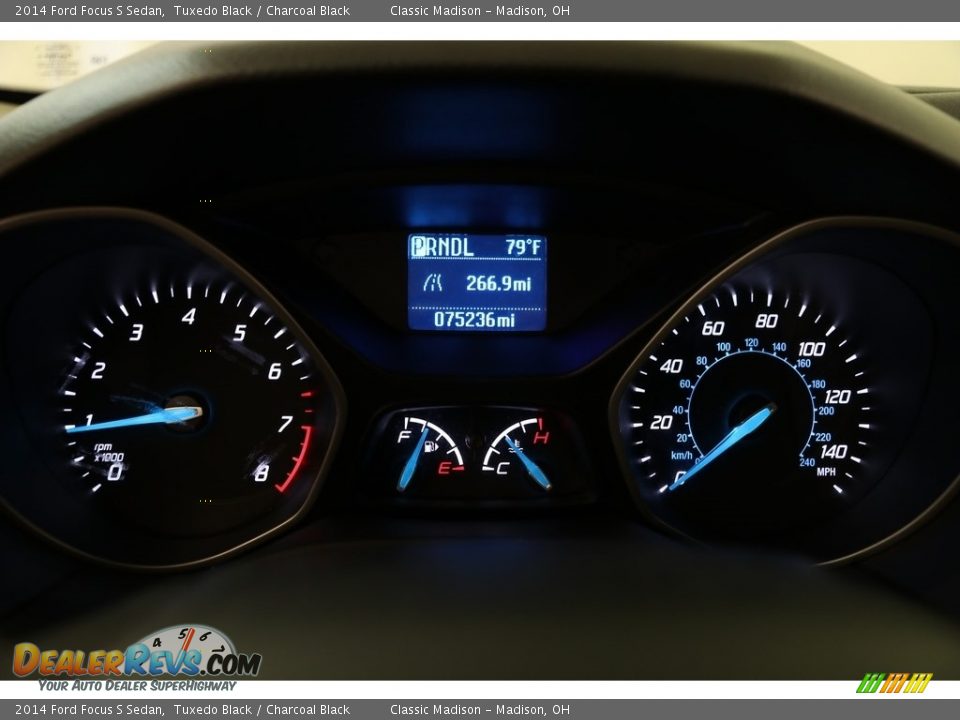 2014 Ford Focus S Sedan Tuxedo Black / Charcoal Black Photo #8