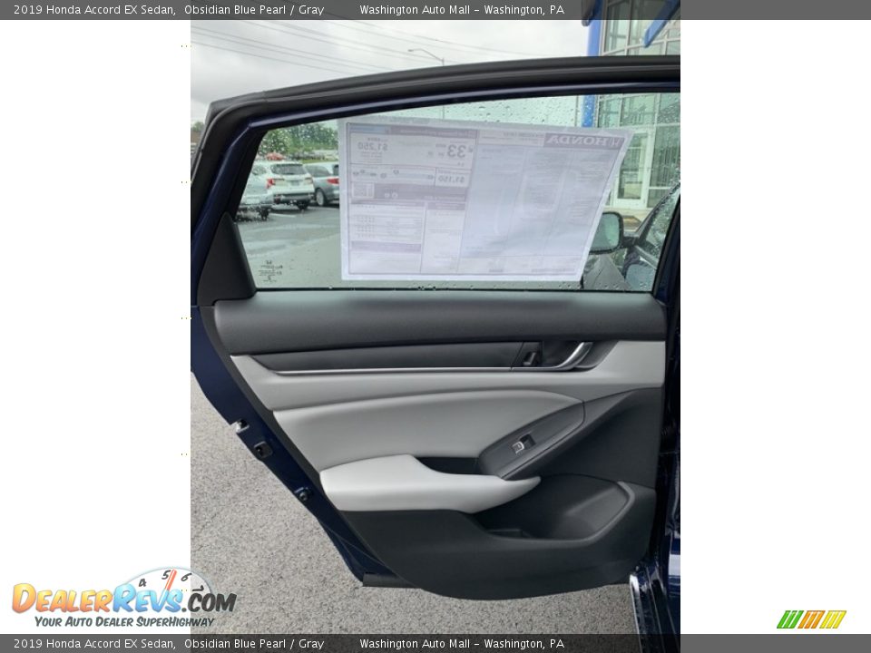 2019 Honda Accord EX Sedan Obsidian Blue Pearl / Gray Photo #16