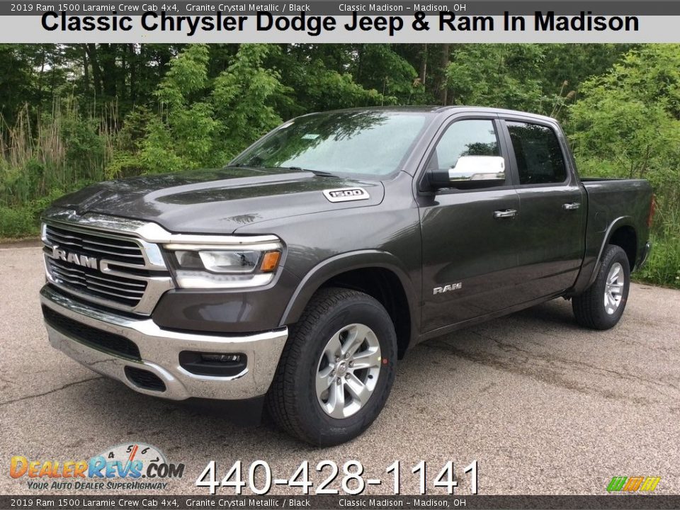 2019 Ram 1500 Laramie Crew Cab 4x4 Granite Crystal Metallic / Black Photo #1