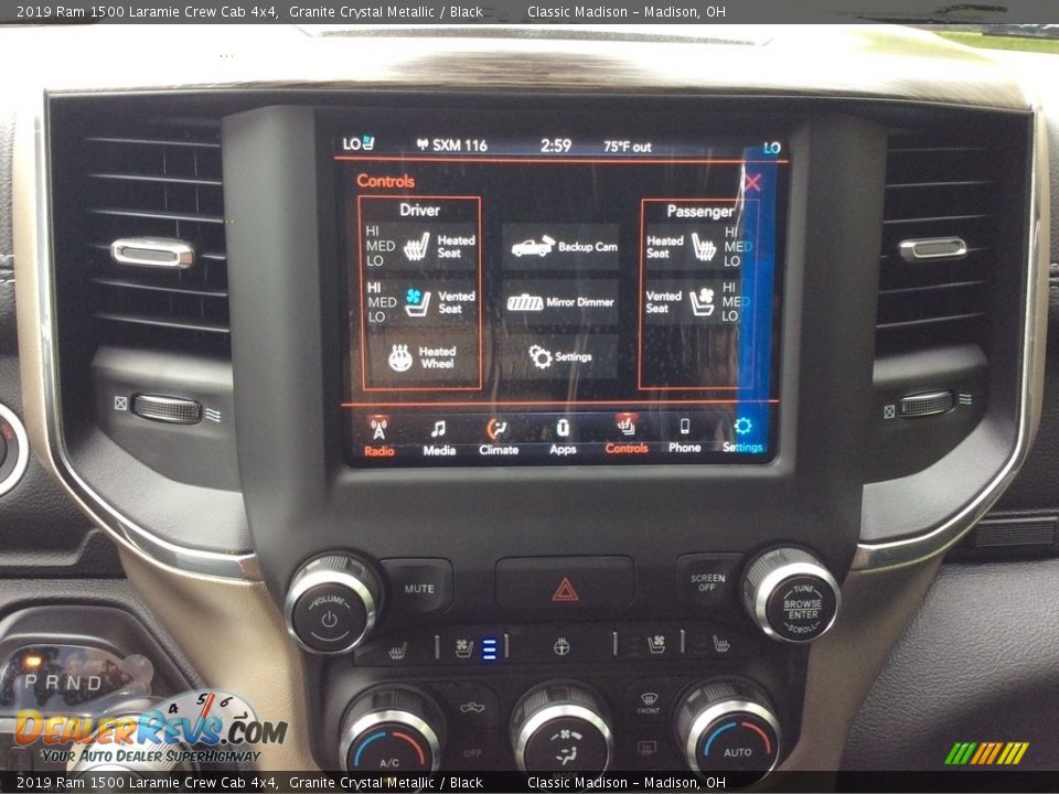 2019 Ram 1500 Laramie Crew Cab 4x4 Granite Crystal Metallic / Black Photo #16