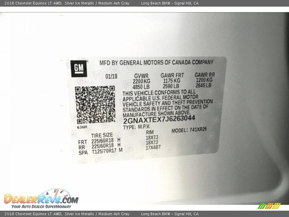 2018 Chevrolet Equinox LT AWD Silver Ice Metallic / Medium Ash Gray Photo #19