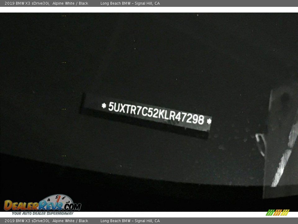 2019 BMW X3 sDrive30i Alpine White / Black Photo #12