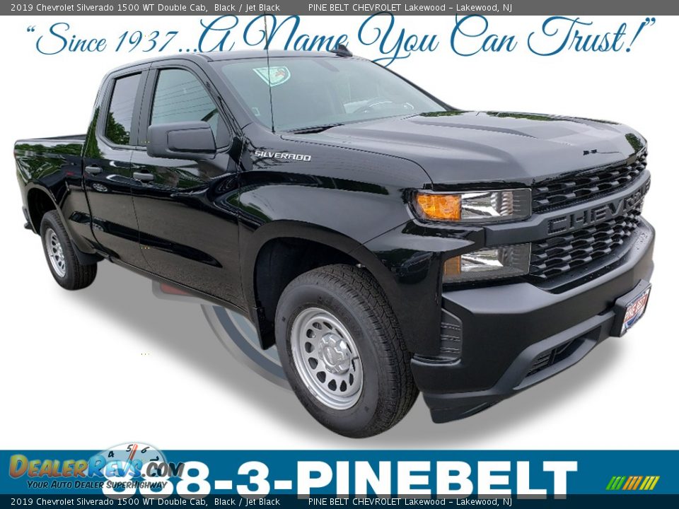 2019 Chevrolet Silverado 1500 WT Double Cab Black / Jet Black Photo #1