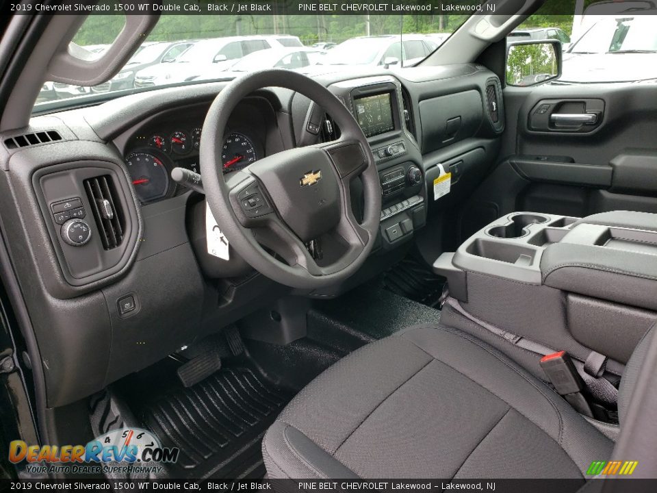 Jet Black Interior - 2019 Chevrolet Silverado 1500 WT Double Cab Photo #7