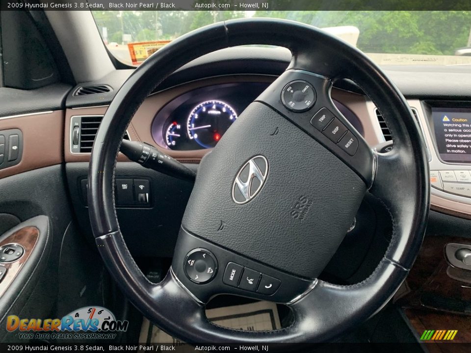 2009 Hyundai Genesis 3.8 Sedan Black Noir Pearl / Black Photo #16
