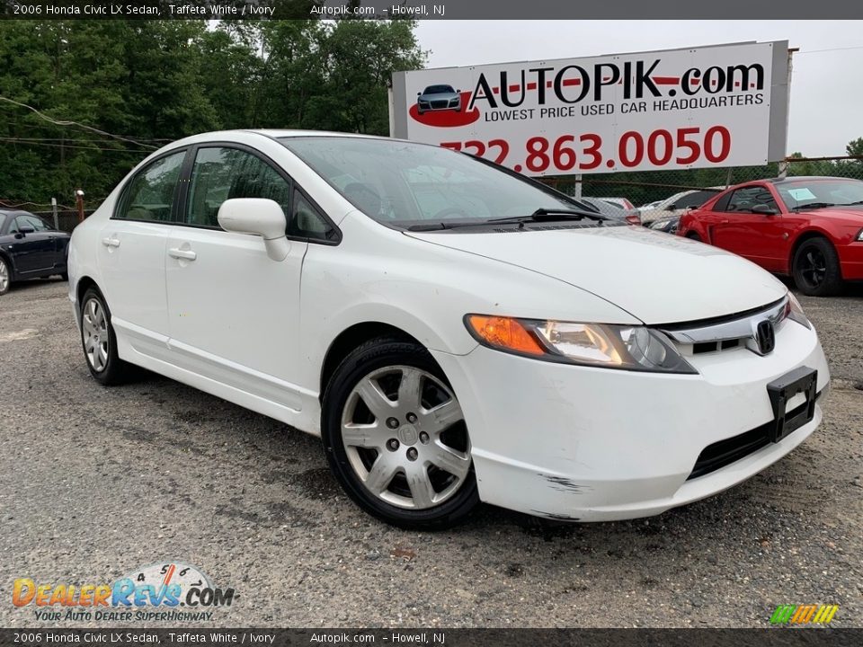 2006 Honda Civic LX Sedan Taffeta White / Ivory Photo #1