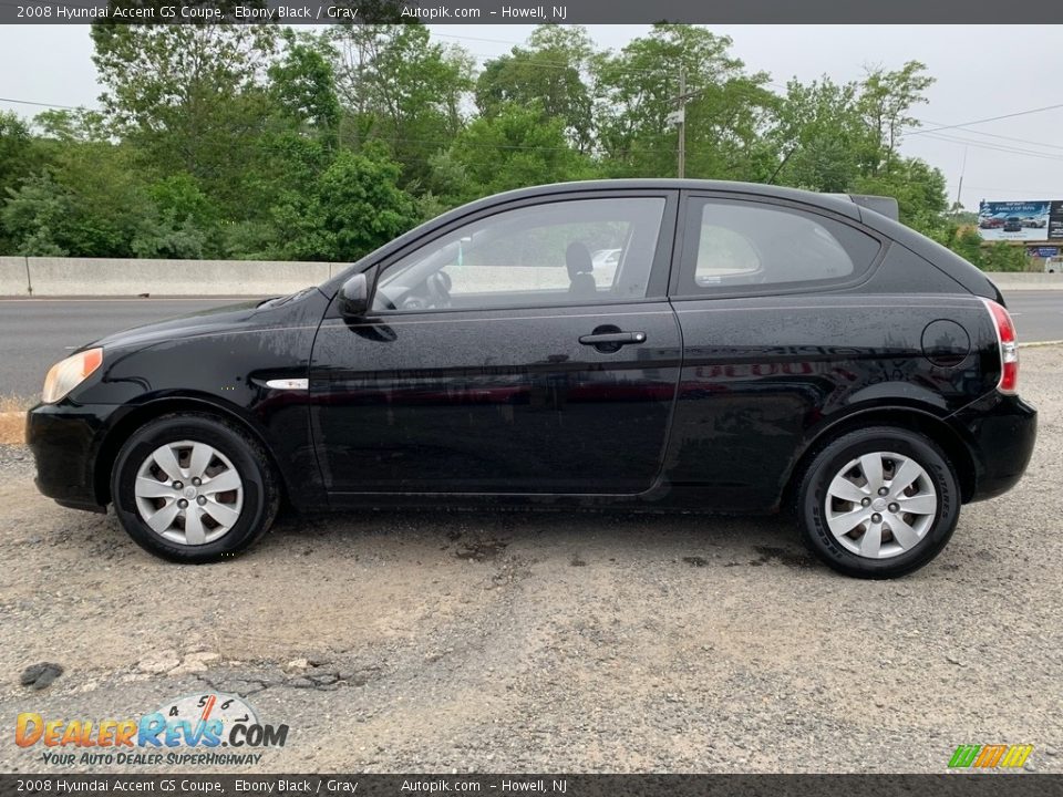 2008 Hyundai Accent GS Coupe Ebony Black / Gray Photo #6