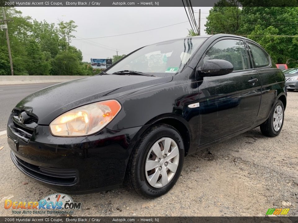 2008 Hyundai Accent GS Coupe Ebony Black / Gray Photo #7