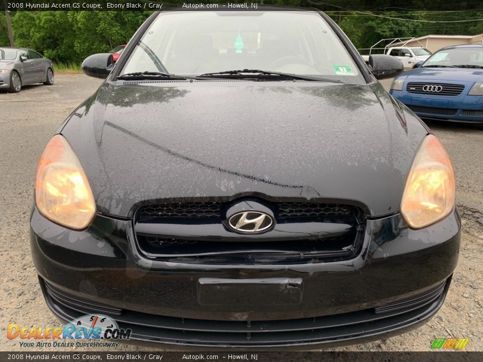 2008 Hyundai Accent GS Coupe Ebony Black / Gray Photo #8