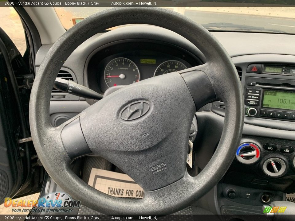 2008 Hyundai Accent GS Coupe Ebony Black / Gray Photo #16