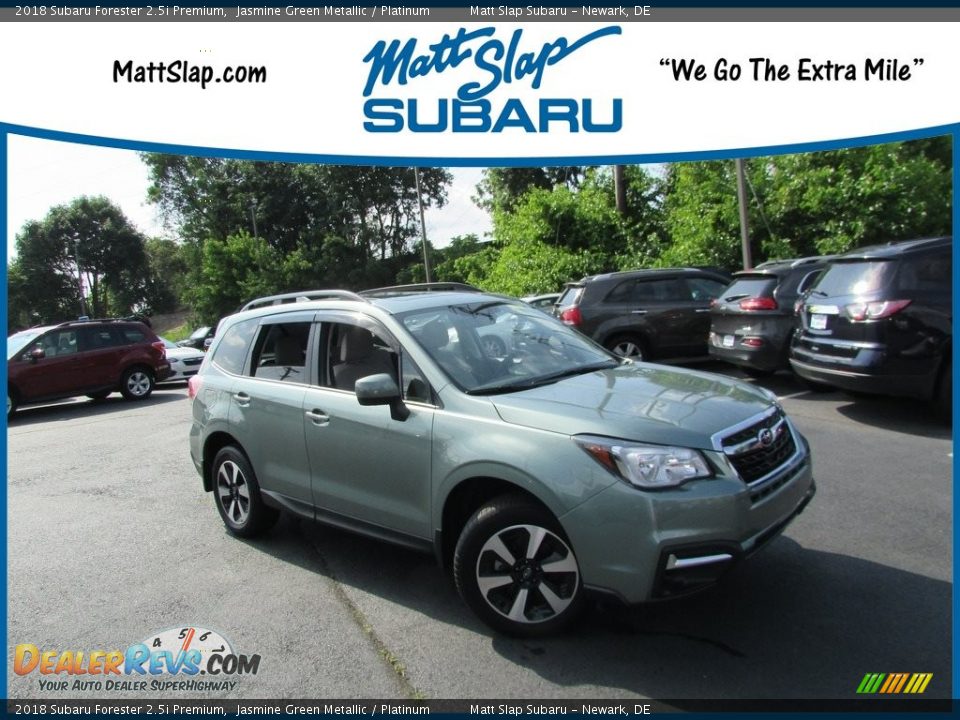 2018 Subaru Forester 2.5i Premium Jasmine Green Metallic / Platinum Photo #1