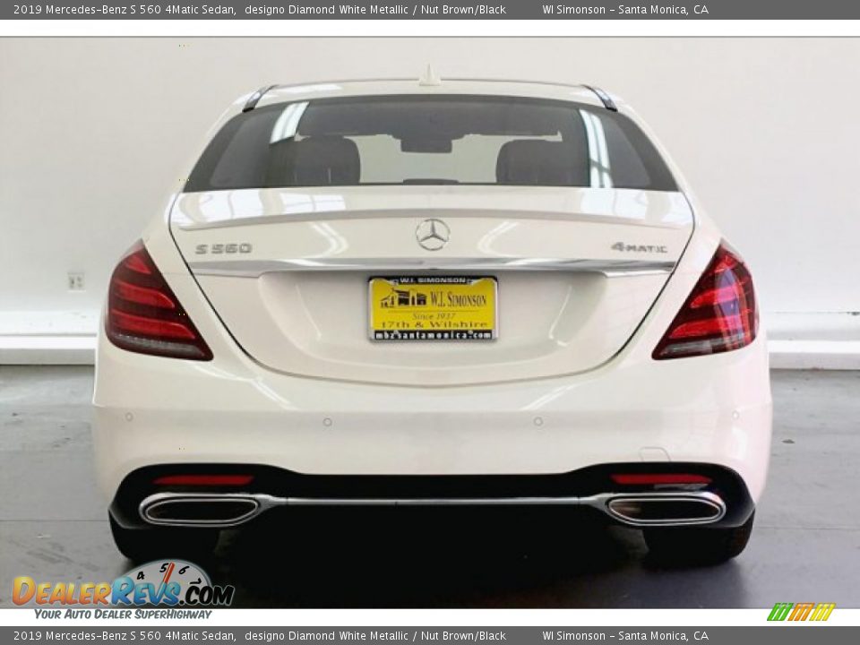 2019 Mercedes-Benz S 560 4Matic Sedan designo Diamond White Metallic / Nut Brown/Black Photo #3