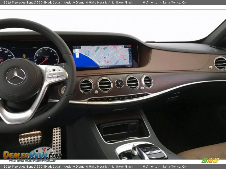 2019 Mercedes-Benz S 560 4Matic Sedan designo Diamond White Metallic / Nut Brown/Black Photo #6