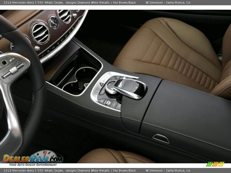 2019 Mercedes-Benz S 560 4Matic Sedan designo Diamond White Metallic / Nut Brown/Black Photo #7