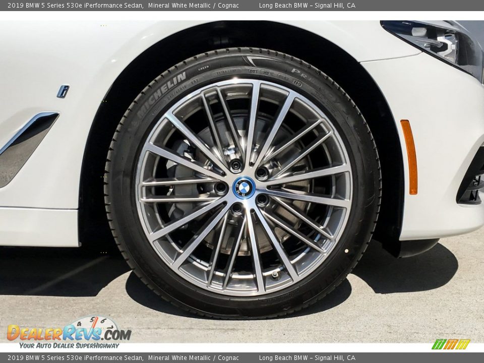 2019 BMW 5 Series 530e iPerformance Sedan Mineral White Metallic / Cognac Photo #9