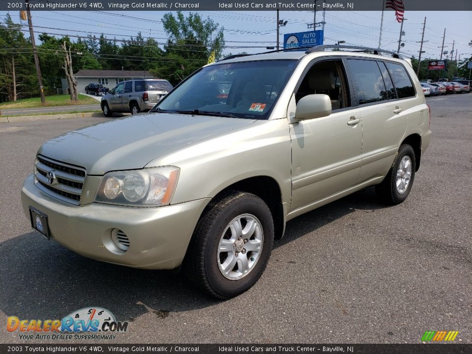 2003 Toyota Highlander V6 4WD Vintage Gold Metallic / Charcoal Photo #1