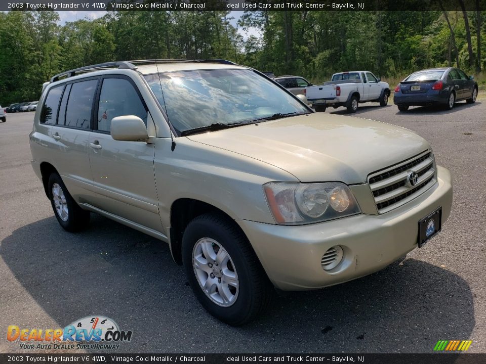 2003 Toyota Highlander V6 4WD Vintage Gold Metallic / Charcoal Photo #3