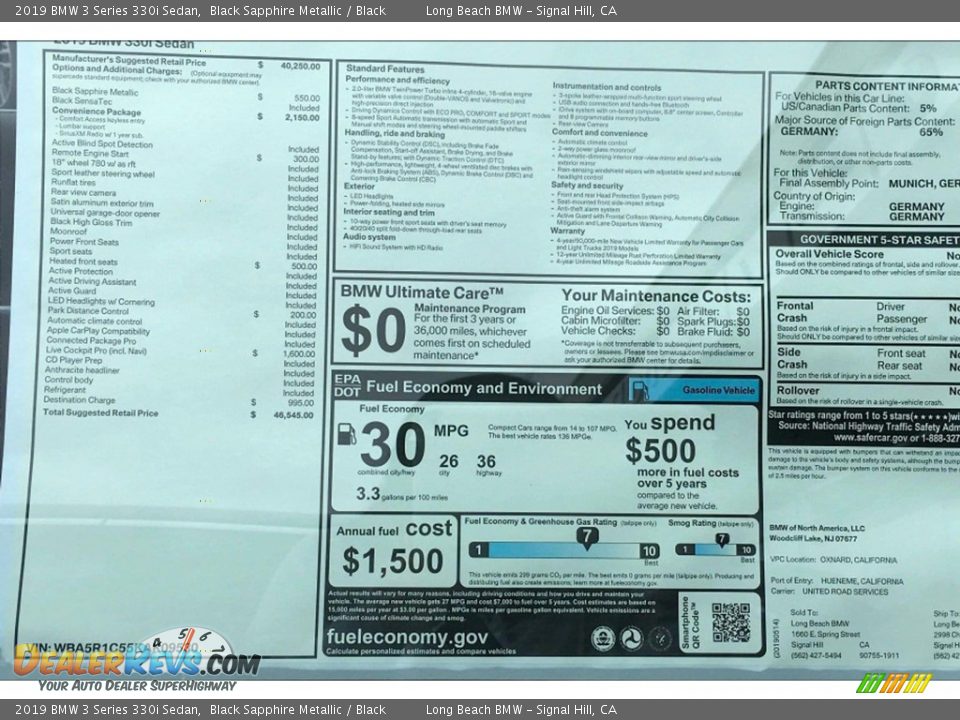 2019 BMW 3 Series 330i Sedan Black Sapphire Metallic / Black Photo #11