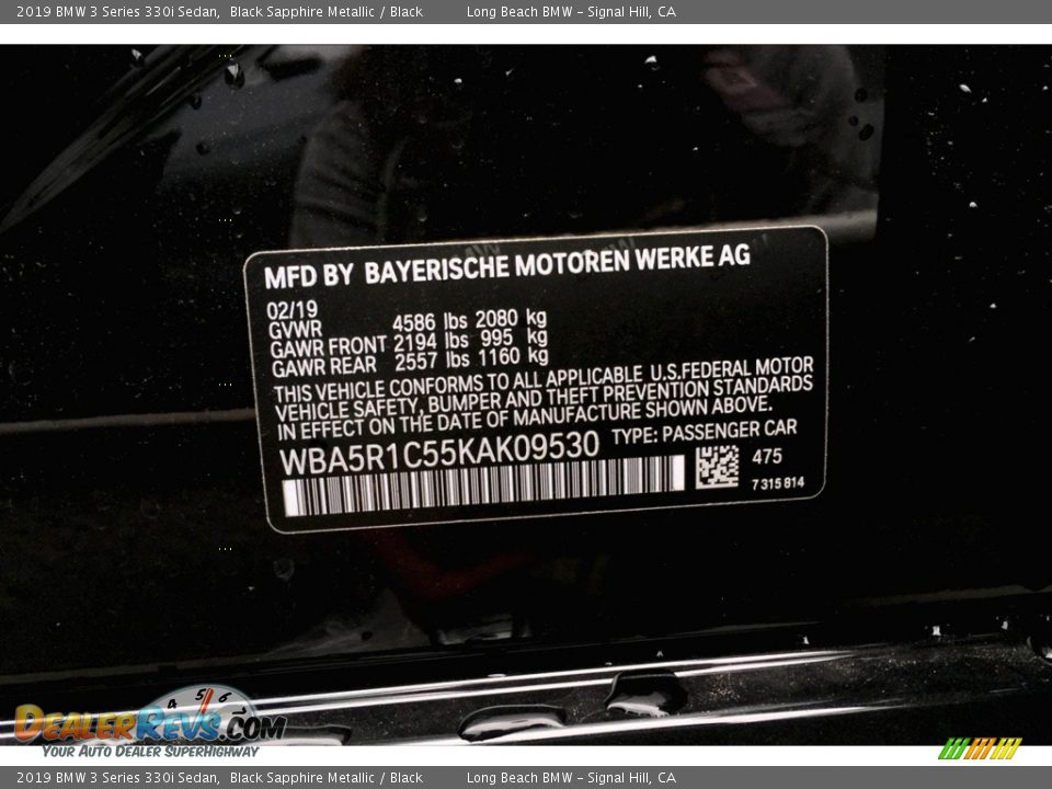 2019 BMW 3 Series 330i Sedan Black Sapphire Metallic / Black Photo #12