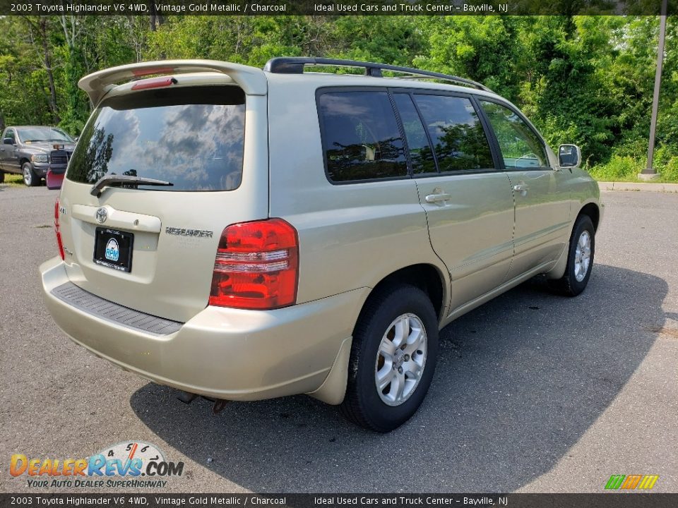 2003 Toyota Highlander V6 4WD Vintage Gold Metallic / Charcoal Photo #7