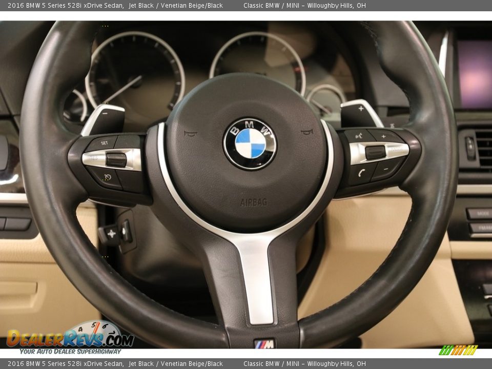 2016 BMW 5 Series 528i xDrive Sedan Jet Black / Venetian Beige/Black Photo #7