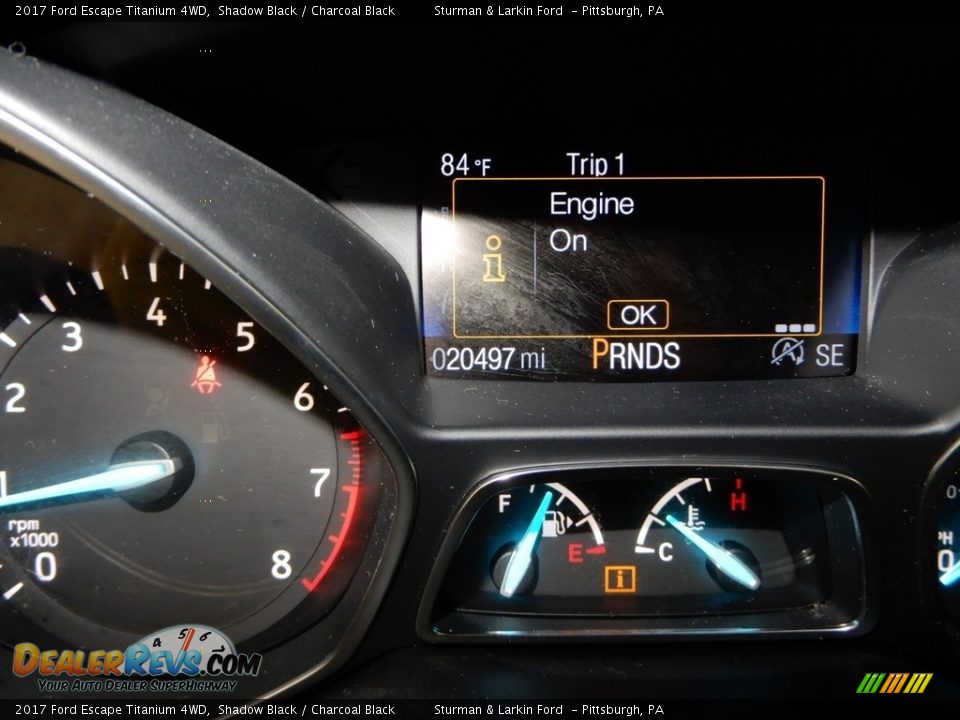 2017 Ford Escape Titanium 4WD Shadow Black / Charcoal Black Photo #25