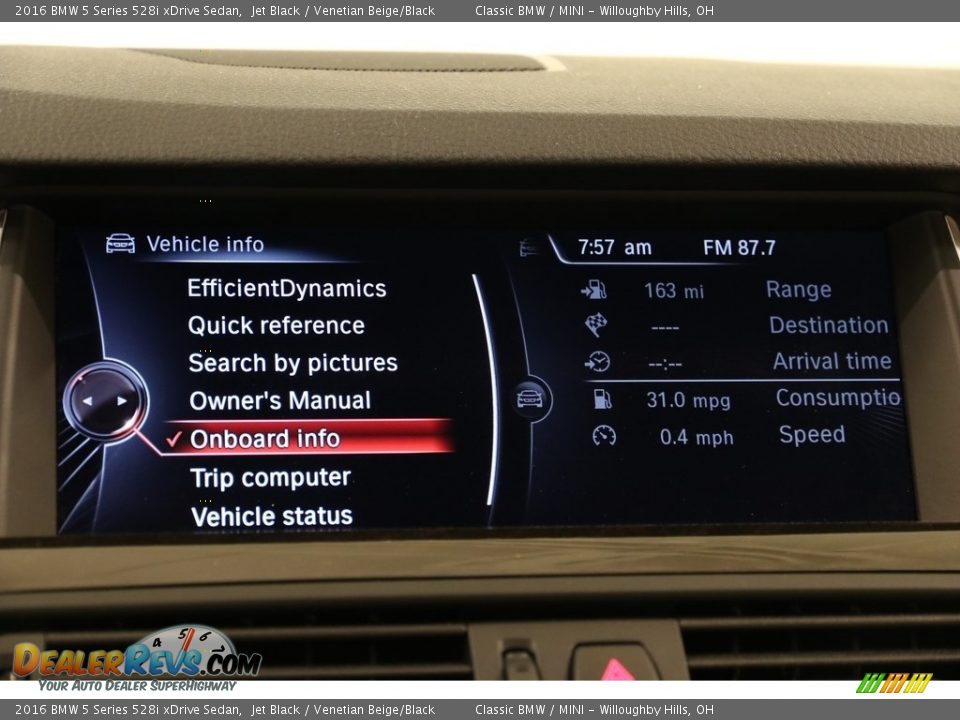 2016 BMW 5 Series 528i xDrive Sedan Jet Black / Venetian Beige/Black Photo #15