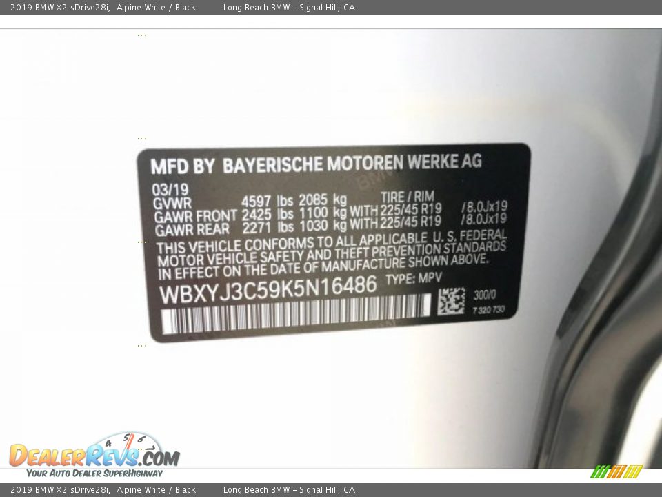 2019 BMW X2 sDrive28i Alpine White / Black Photo #8