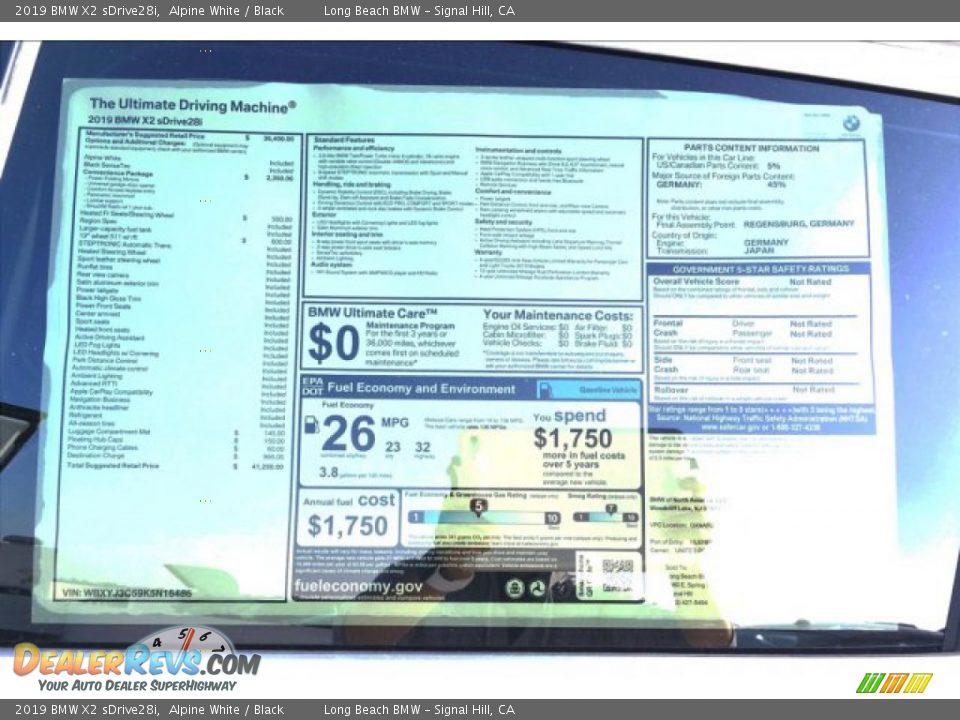 2019 BMW X2 sDrive28i Alpine White / Black Photo #11