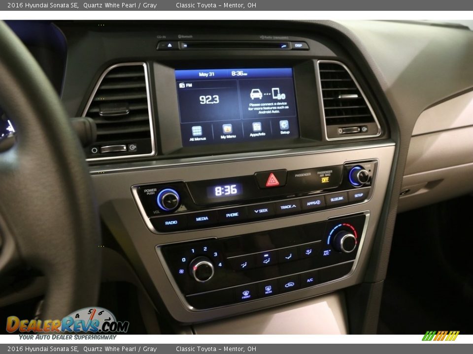 2016 Hyundai Sonata SE Quartz White Pearl / Gray Photo #8