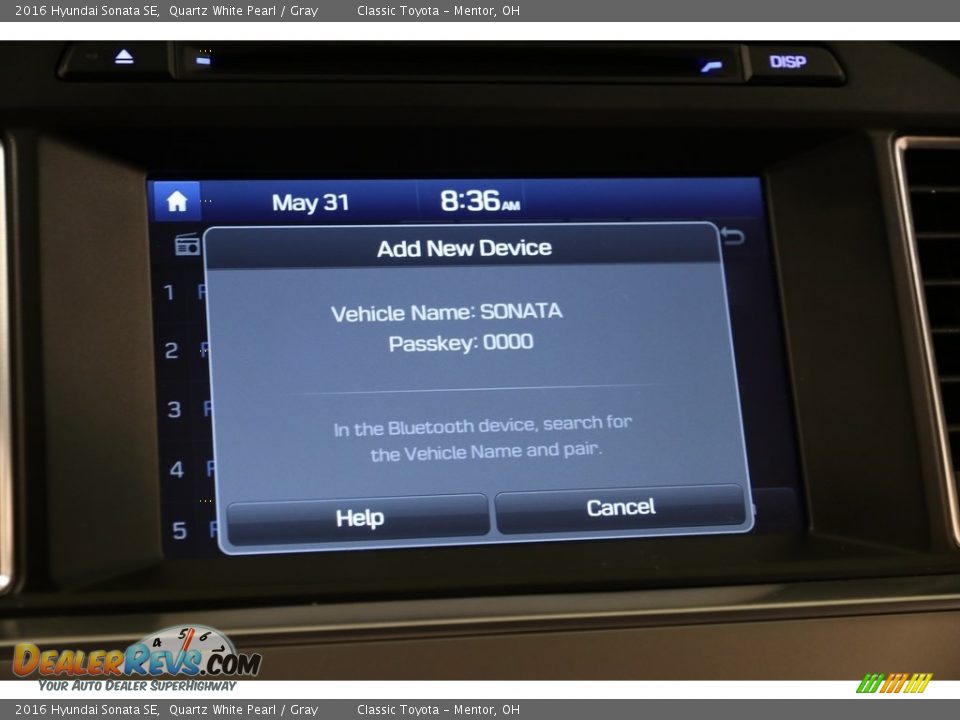 2016 Hyundai Sonata SE Quartz White Pearl / Gray Photo #10