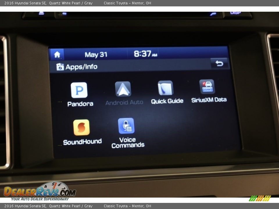 2016 Hyundai Sonata SE Quartz White Pearl / Gray Photo #11