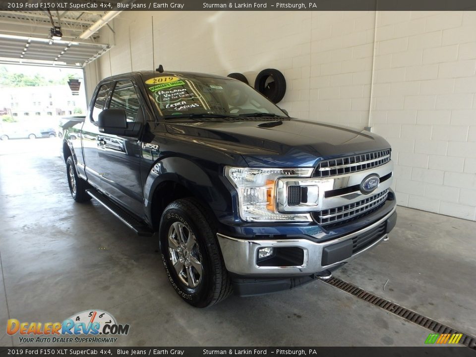 2019 Ford F150 XLT SuperCab 4x4 Blue Jeans / Earth Gray Photo #1