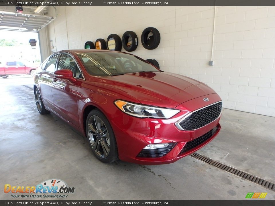 2019 Ford Fusion V6 Sport AWD Ruby Red / Ebony Photo #1
