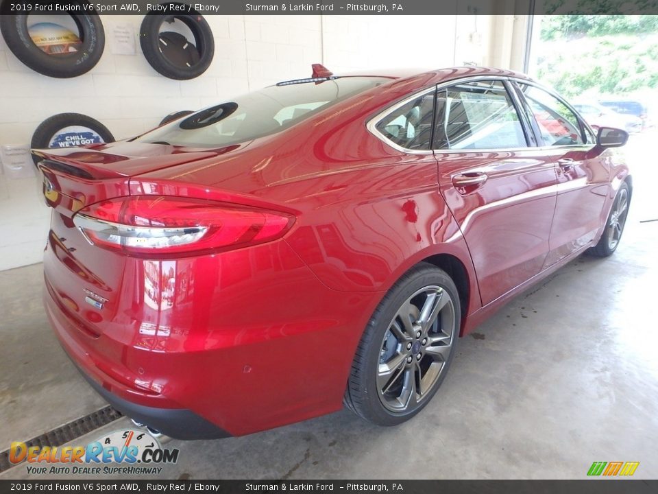 2019 Ford Fusion V6 Sport AWD Ruby Red / Ebony Photo #2