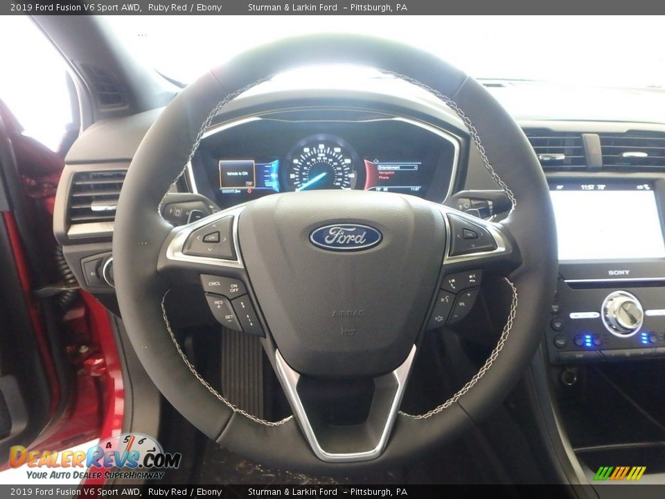 2019 Ford Fusion V6 Sport AWD Steering Wheel Photo #14